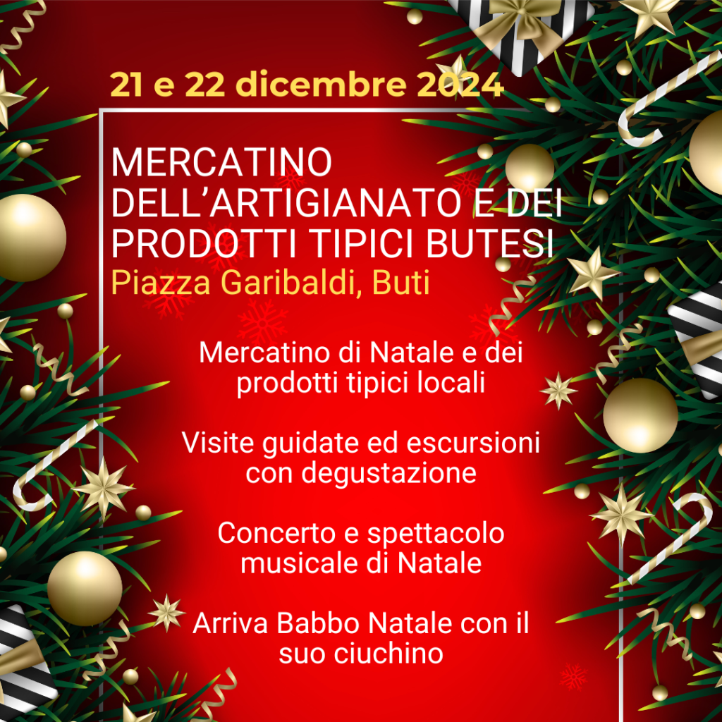 Mercatino dell’artigianato di Natale e dei prodotti tipici butesi